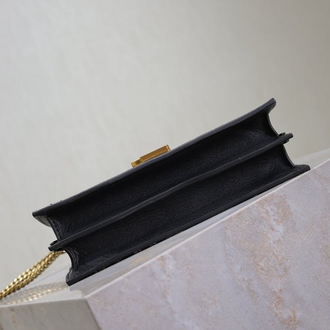 CASSANDRA CHAIN BAG 22 IN LEOPARD PRINT CALFSKIN GOLD HARDWARE