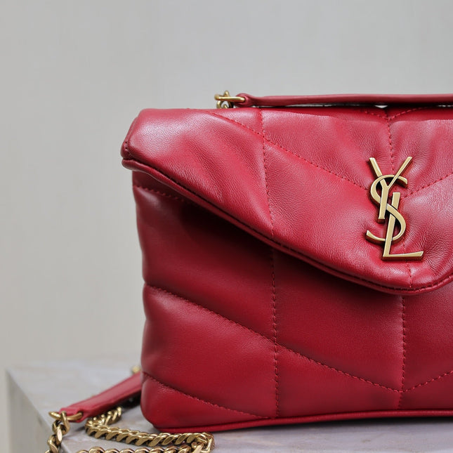 PUFFER TOY 23 IN RED LAMBSKIN GOLD HARDWARE