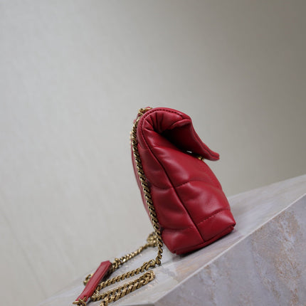 PUFFER TOY 23 IN RED LAMBSKIN GOLD HARDWARE