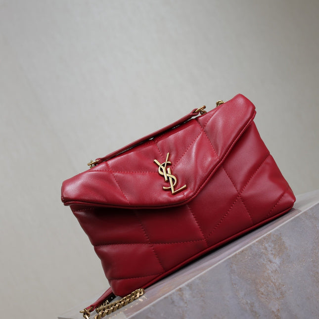 PUFFER TOY 23 IN RED LAMBSKIN GOLD HARDWARE