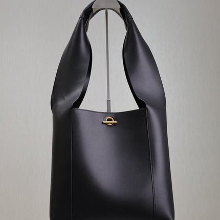 TANGER HOBO BAG 27 IN BLACK CALFSKIN