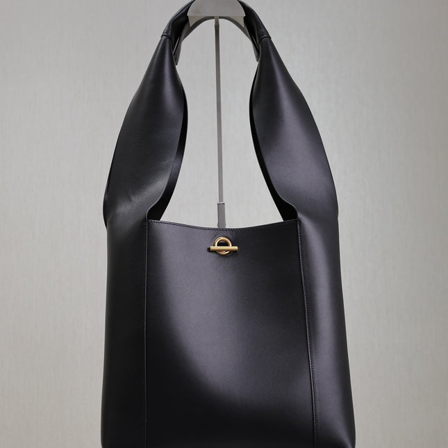 TANGER HOBO BAG 27 IN BLACK CALFSKIN