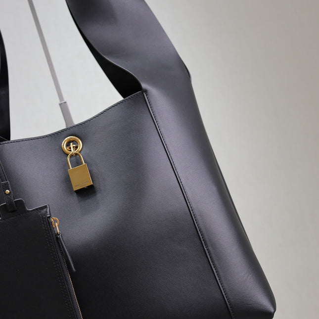 TANGER HOBO BAG 27 IN BLACK CALFSKIN