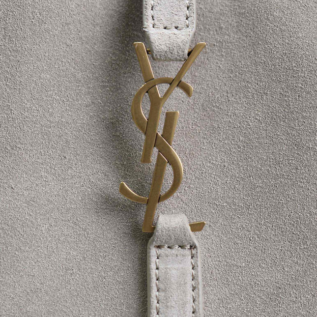 LE 5 À 7 HOBO MINI BAG 18 IN LIGHT BROWN SUEDE COPPER HARDWARE