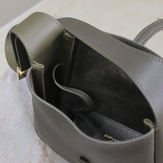 LE 5 À 7 MINI BAG 16 IN KHAKI GREEN LAMBSKIN