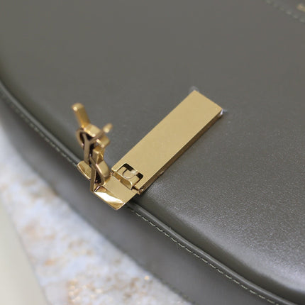 MINI VOLTAIRE IN BOX 17 IN KOMBU GREEN CALFSKIN GOLD LOGO