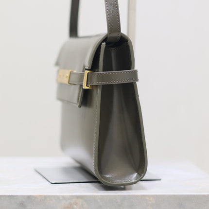 MANHATTAN IN BOX SMALL 24 IN KOMBU GREEN CALFSKIN GOLD HARDWARE