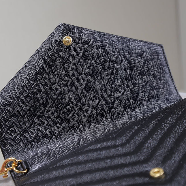 CASSANDRE CLUTCH 21 IN BLACK LAMBSKIN GOLD HARDWARE