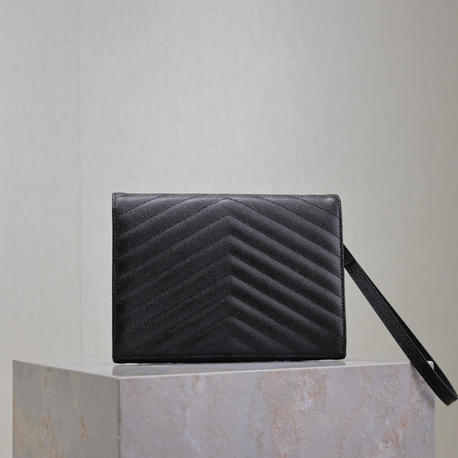 CASSANDRE CLUTCH 21 IN BLACK LAMBSKIN GOLD HARDWARE