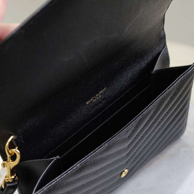 CASSANDRE CLUTCH 21 IN BLACK LAMBSKIN GOLD HARDWARE