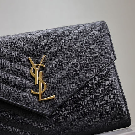 CASSANDRE CLUTCH 21 IN BLACK LAMBSKIN GOLD HARDWARE