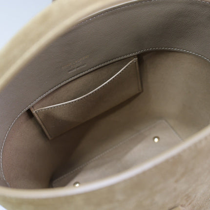 LE 37 SMALL BUCKET BAG 20 IN DIRT BROWN SUEDE