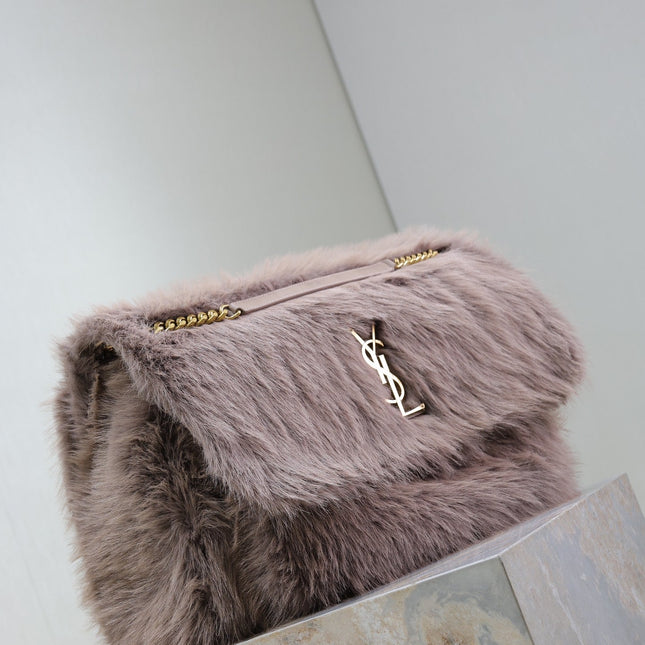 NIKI 47 IN LIGHT PURPLE RABBIT FUR GOLD HARDWARE