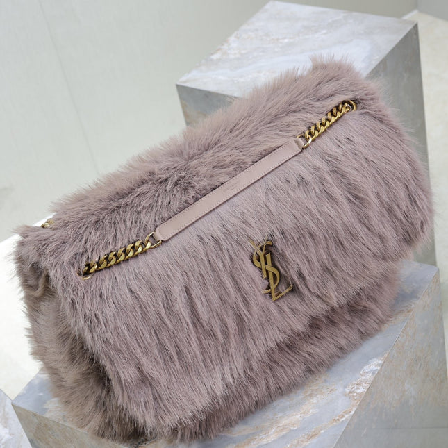 NIKI 47 IN LIGHT PURPLE RABBIT FUR GOLD HARDWARE