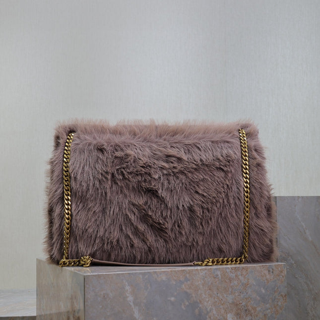 NIKI 47 IN LIGHT PURPLE RABBIT FUR GOLD HARDWARE