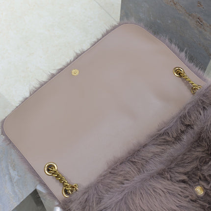 NIKI 47 IN LIGHT PURPLE RABBIT FUR GOLD HARDWARE