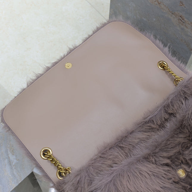 NIKI 47 IN LIGHT PURPLE RABBIT FUR GOLD HARDWARE