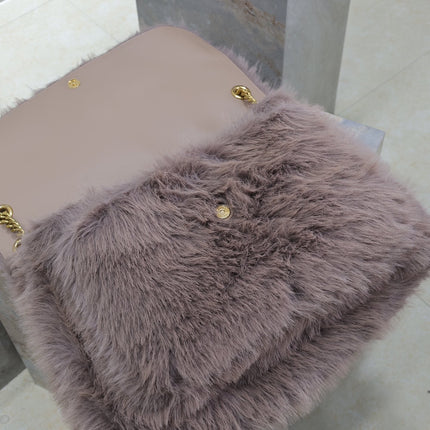 NIKI 47 IN LIGHT PURPLE RABBIT FUR GOLD HARDWARE