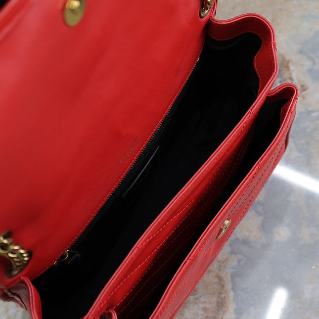 NIKI MEDIUM 28 IN CLASSIC RED LAMBSKIN GOLD HARDWARE