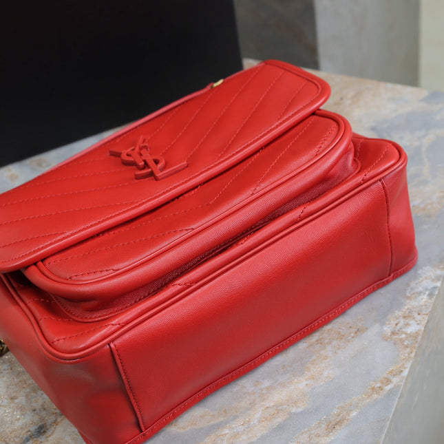 NIKI MEDIUM 28 IN CLASSIC RED LAMBSKIN GOLD HARDWARE