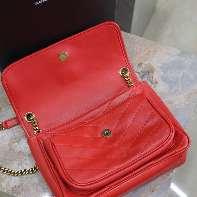 NIKI MEDIUM 28 IN CLASSIC RED LAMBSKIN GOLD HARDWARE