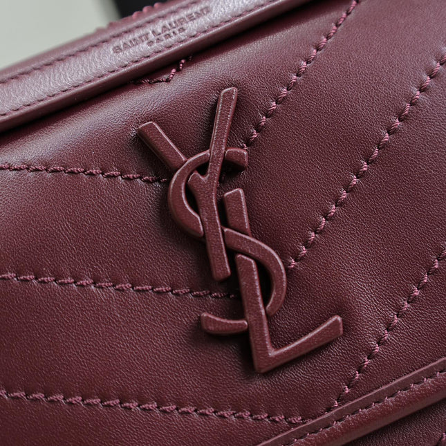 NIKI BABY 22 IN WINE RED LAMBSKIN GOLD CHAIN