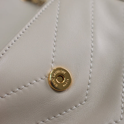 NIKI BABY 22 IN RICE WHITE LAMBSKIN GOLD CHAIN