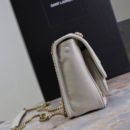 NIKI BABY 22 IN RICE WHITE LAMBSKIN GOLD CHAIN