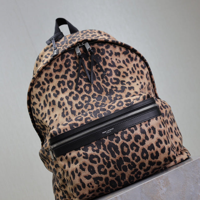 CITY BACKPACK 38 IN LEOPARD PRINT VELVET