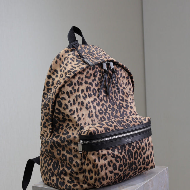 CITY BACKPACK 38 IN LEOPARD PRINT VELVET