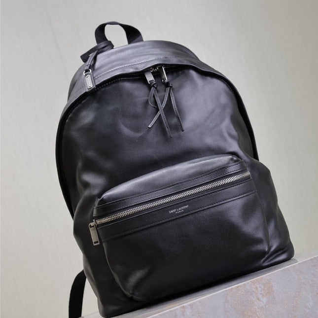 CITY BACKPACK 35 IN BLACK CALFSKIN