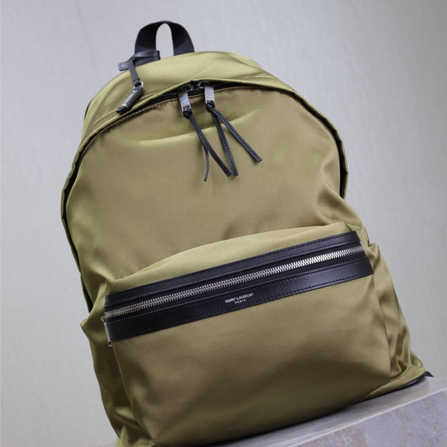 CITY BACKPACK 38 IN MOSS GREEN SILK