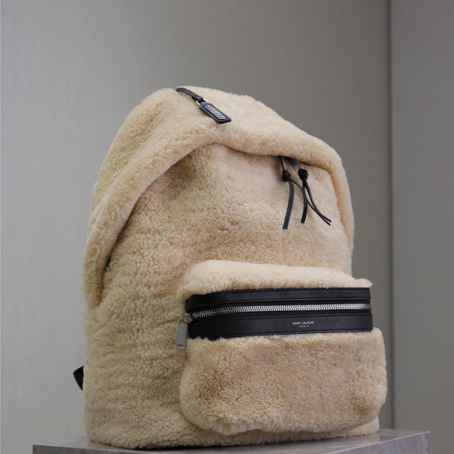 CITY BACKPACK 35 IN BEIGE SHEARLING
