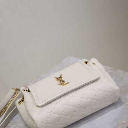 MINI NOLITA BAG 18 IN WHITE LAMBSKIN COPPER HARDWARE