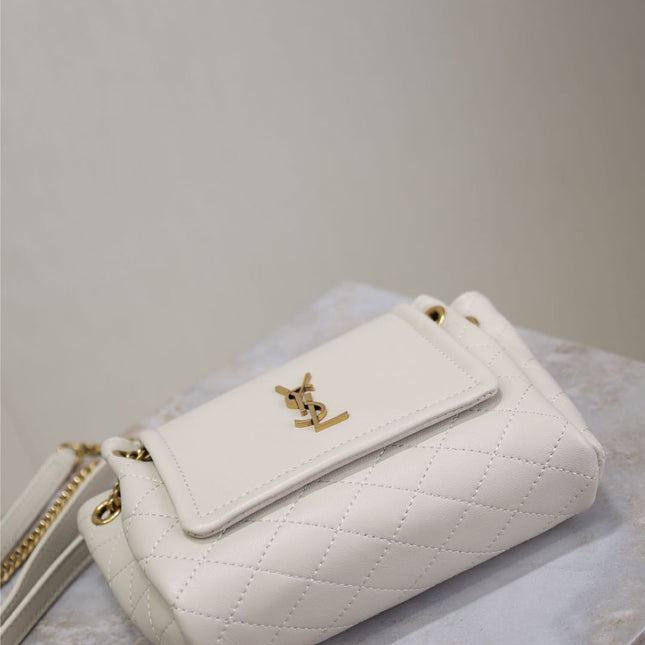 MINI NOLITA BAG 18 IN WHITE LAMBSKIN COPPER HARDWARE