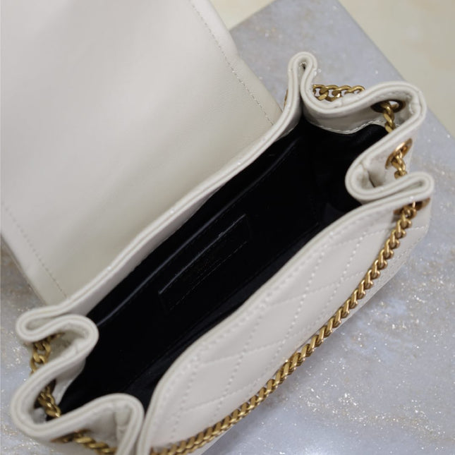 MINI NOLITA BAG 18 IN WHITE LAMBSKIN COPPER HARDWARE