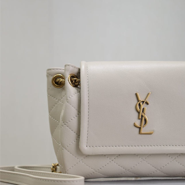 MINI NOLITA BAG 18 IN WHITE LAMBSKIN COPPER HARDWARE