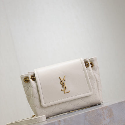 MINI NOLITA BAG 18 IN WHITE LAMBSKIN COPPER HARDWARE