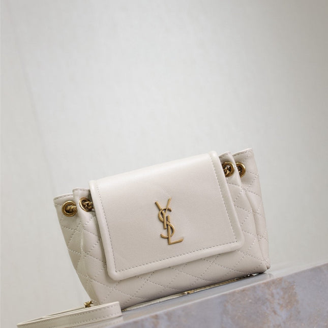MINI NOLITA BAG 18 IN WHITE LAMBSKIN COPPER HARDWARE