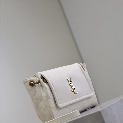 MINI NOLITA BAG 18 IN WHITE LAMBSKIN COPPER HARDWARE
