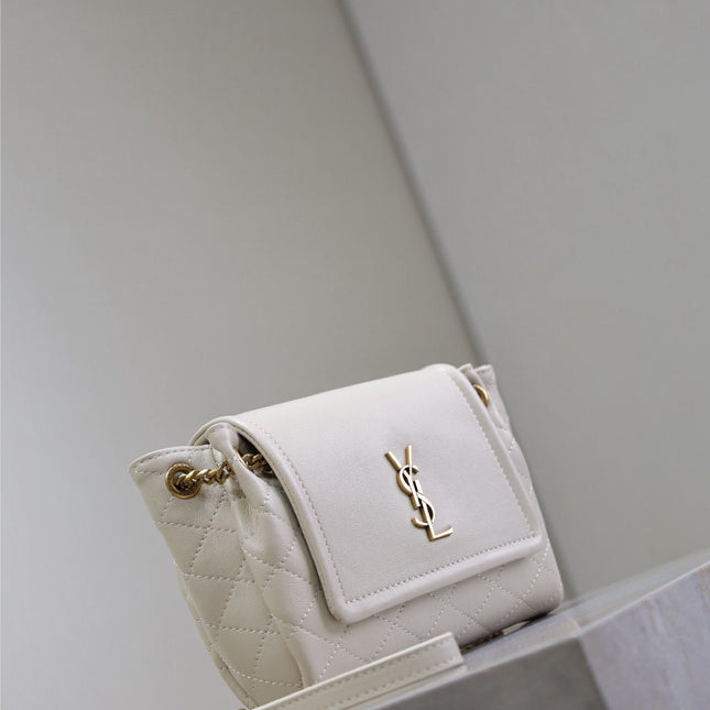 MINI NOLITA BAG 18 IN WHITE LAMBSKIN COPPER HARDWARE