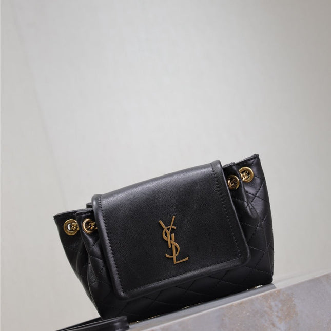 MINI NOLITA BAG 18 IN BLACK LAMBSKIN COPPER HARDWARE