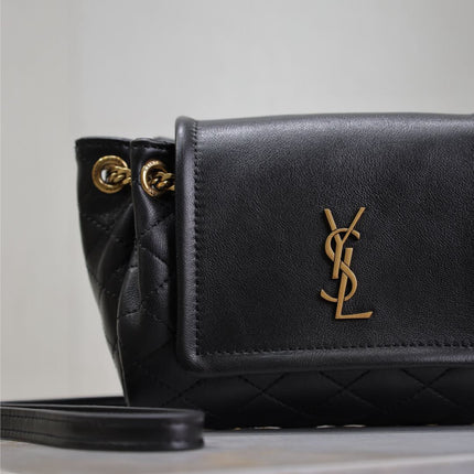 MINI NOLITA BAG 18 IN BLACK LAMBSKIN COPPER HARDWARE