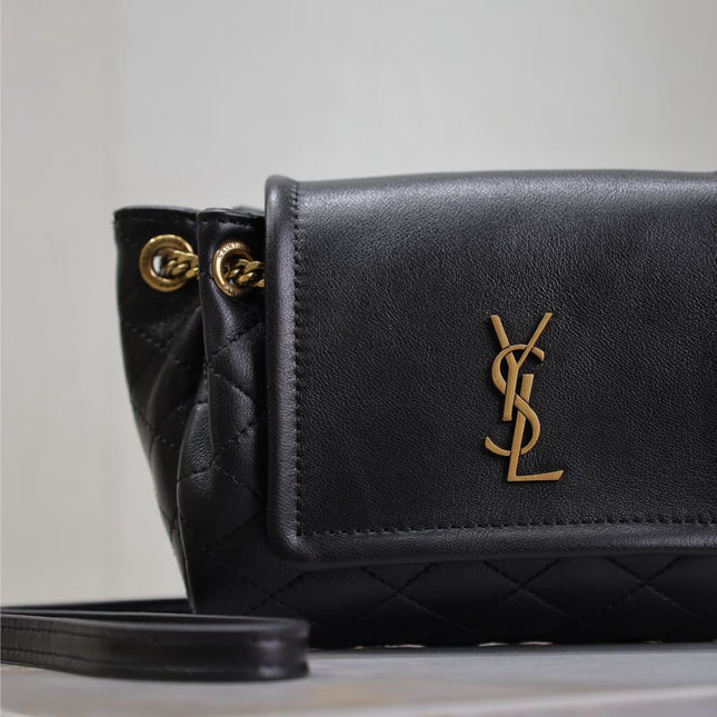 MINI NOLITA BAG 18 IN BLACK LAMBSKIN COPPER HARDWARE