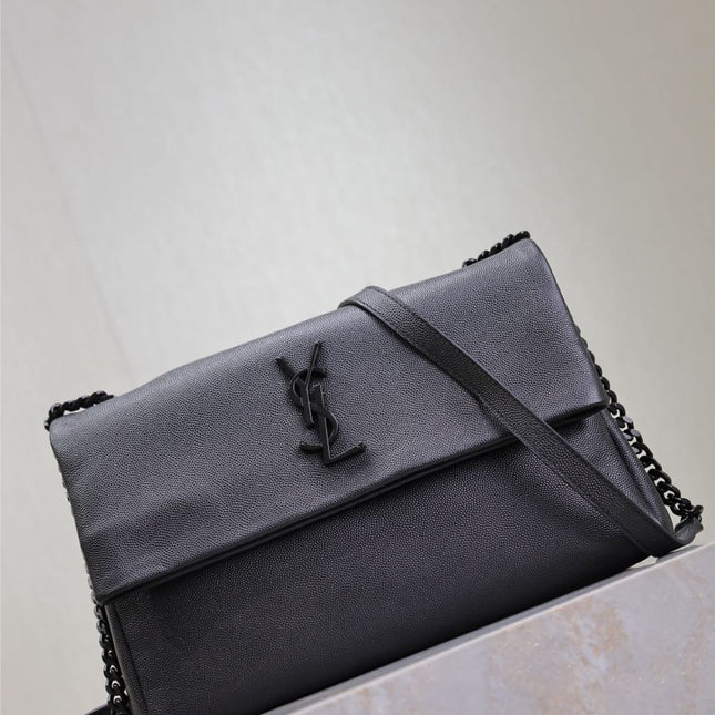 WEST HOLLYWOOD BAG 28 IN BLACK CALFSKIN BLACK HARDWARE