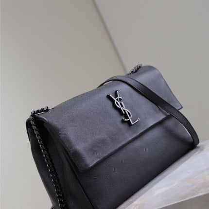 WEST HOLLYWOOD BAG 28 IN BLACK CALFSKIN BLACK HARDWARE
