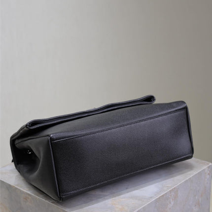 WEST HOLLYWOOD BAG 28 IN BLACK CALFSKIN BLACK HARDWARE