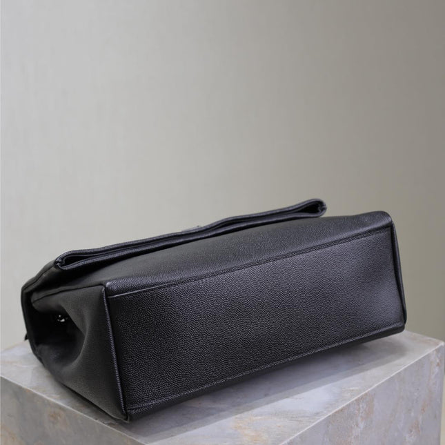 WEST HOLLYWOOD BAG 28 IN BLACK CALFSKIN BLACK HARDWARE