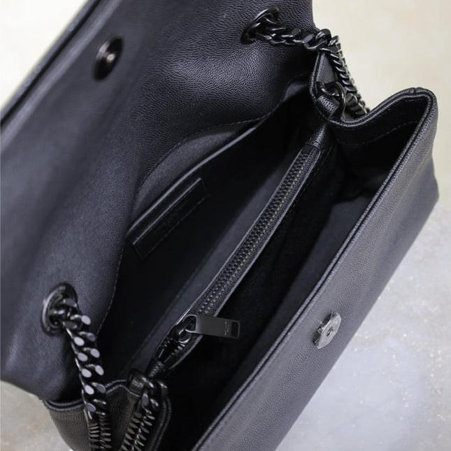 WEST HOLLYWOOD SMALL BAG 24 IN BLACK CALFSKIN BLACK HARDWARE