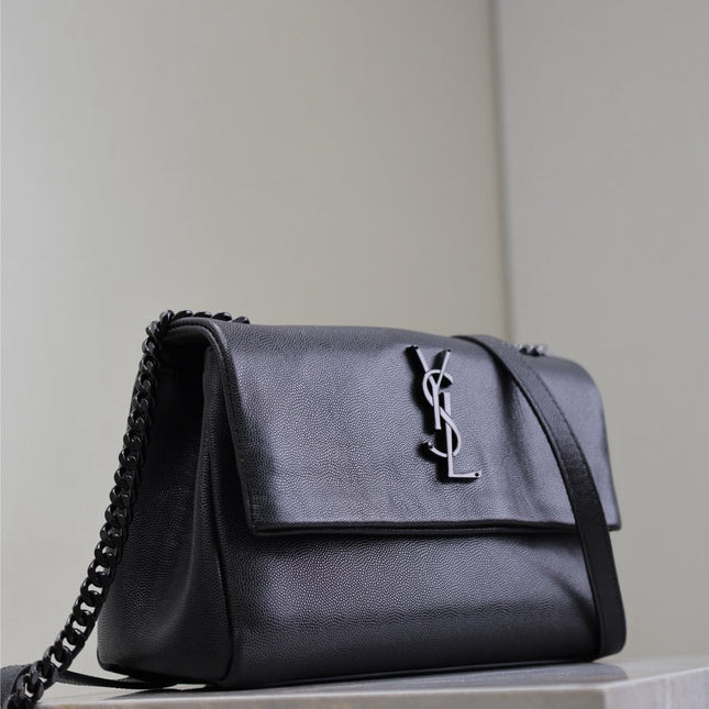 WEST HOLLYWOOD SMALL BAG 24 IN BLACK CALFSKIN BLACK HARDWARE